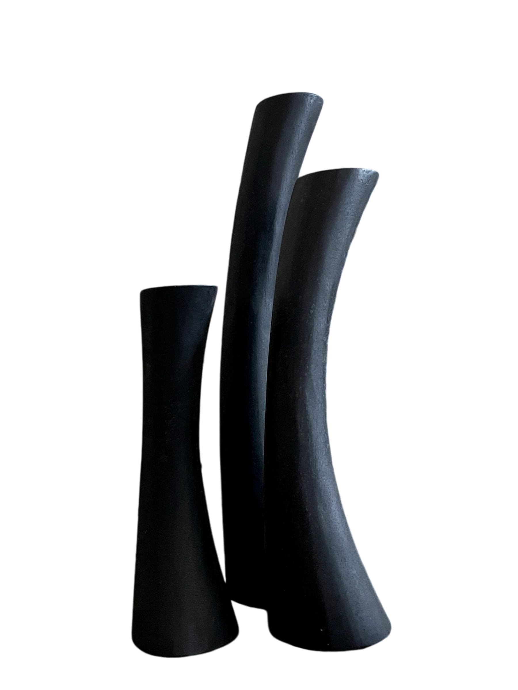 Solid Black Candle Holder